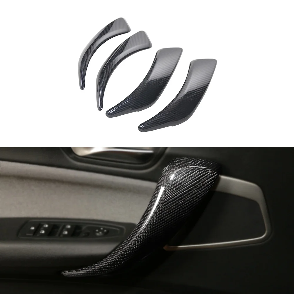 4pcs Real Dry Carbon fiber Interior Kits Door Panel Trims For BMW 1 2 Series F20 F21 F22 F23 2010-2016