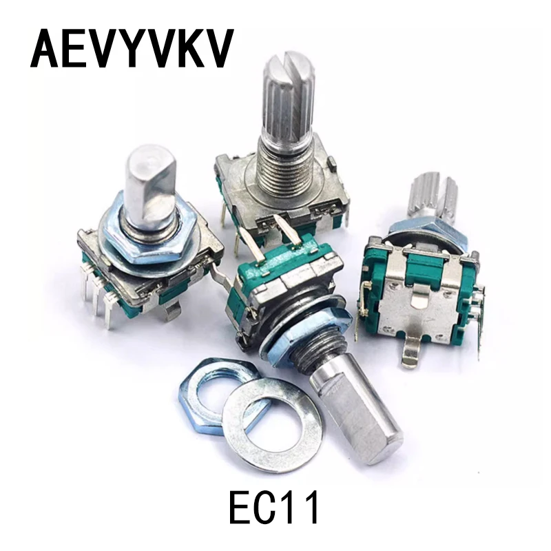 20 Position 360 Degree Rotary Encoder EC11 w Push Button 5Pin Handle Long 15/20MM With A Built In Push Button Switch