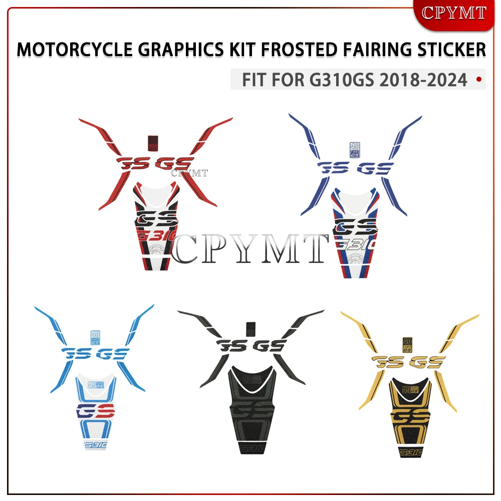 

Fit for G310GS 2018-2024 Motorcycle Graphics Kit Fairing Sticker Side Fuel Tank Sticker Frosted Decal 40th Triple Black