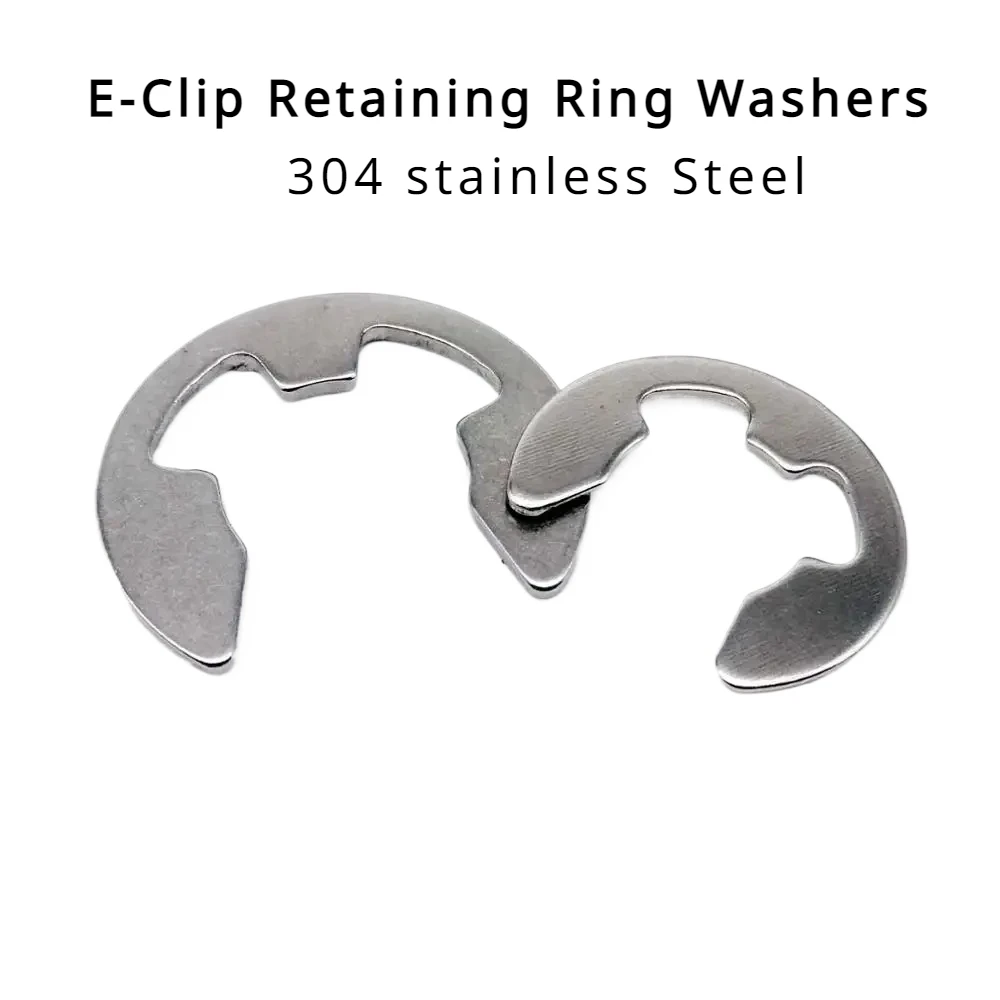 

E-Clip Circlip Retaining Ring Washers for Shaft Fastener M1.2 M1.5 M2 M3 M3.5 M4 M5 M6 M7 M8 to M15 304 Stainless Steel 10/50PCs