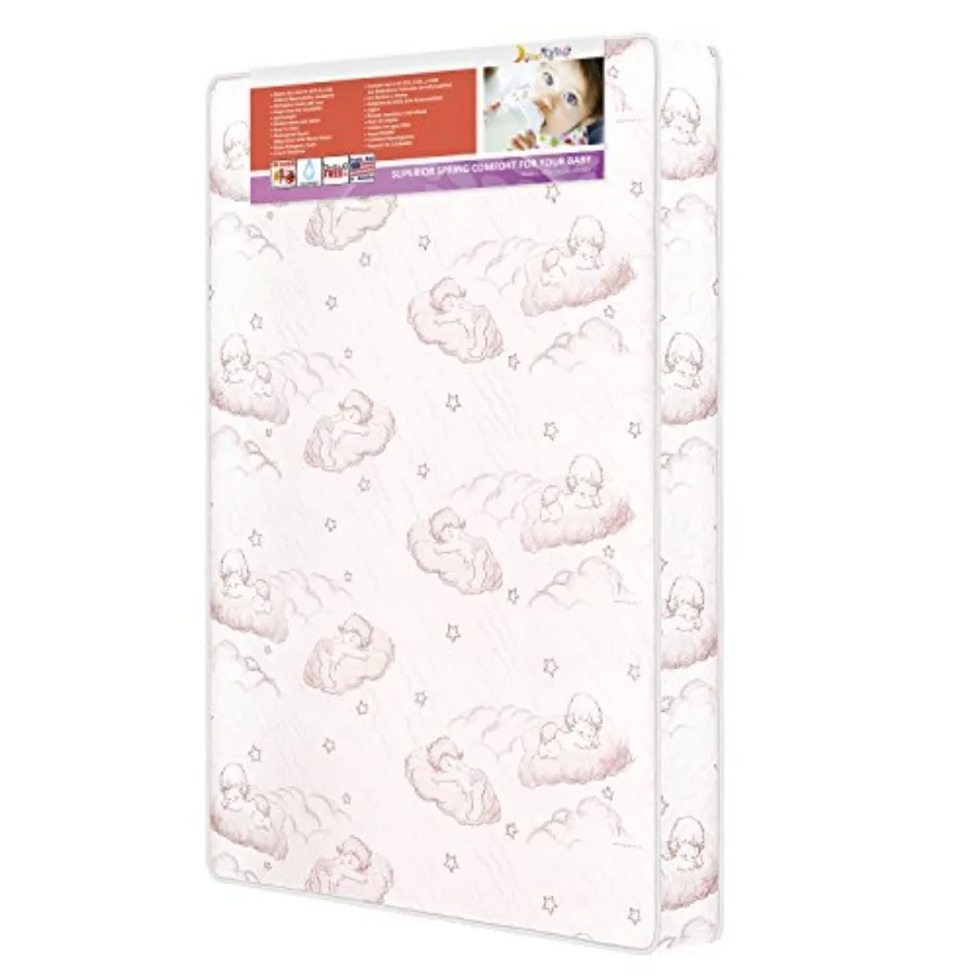 

Sunshine 3" Spring Coil Portable/ Mini Crib Mattress I Waterproof I Green Guard Gold Certified Dual-Sided Mattress I Vinyl Cove