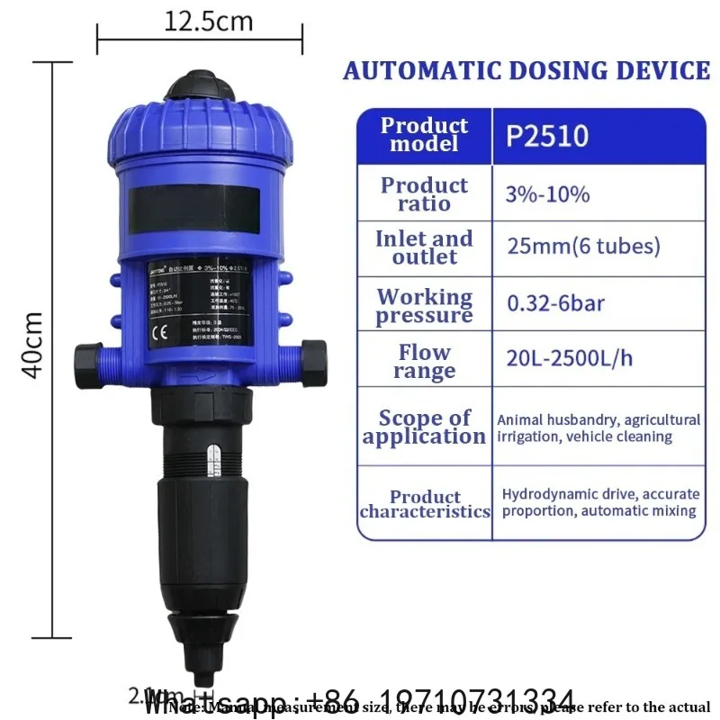 ProportionDosing Pump Irrigation Fertilizer Injector Water Driven Mix Fertilizer Application Equipment Liquid Chemical Doser