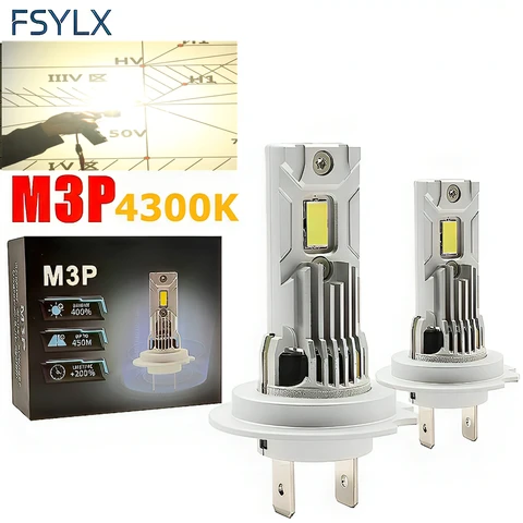 M3P 4300K H7 Светодиодная лампа для фар Мини Беспроводная 80W 20000LM CSP для автомобильных фар Автодиодные лампы H7 Turbo Led 12V Автомобильные