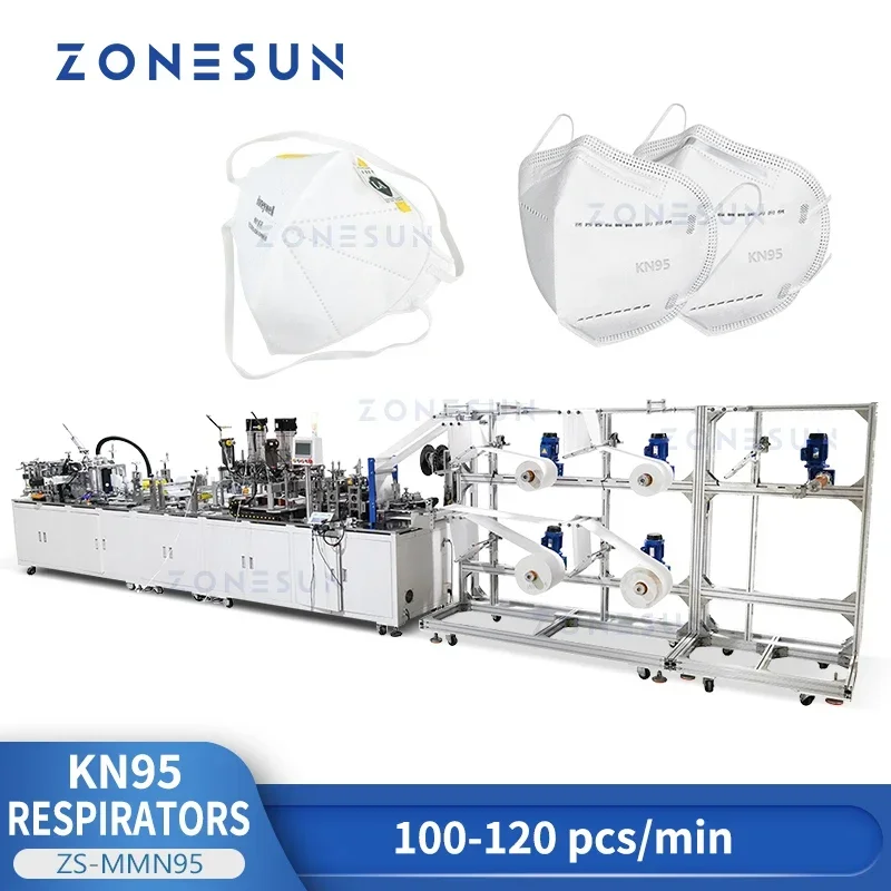 ZONESUN ZS-MMN95 N95 Respirators Surgical Mask Making Machine Procedure Mask Medical Mask Automatic Production Line