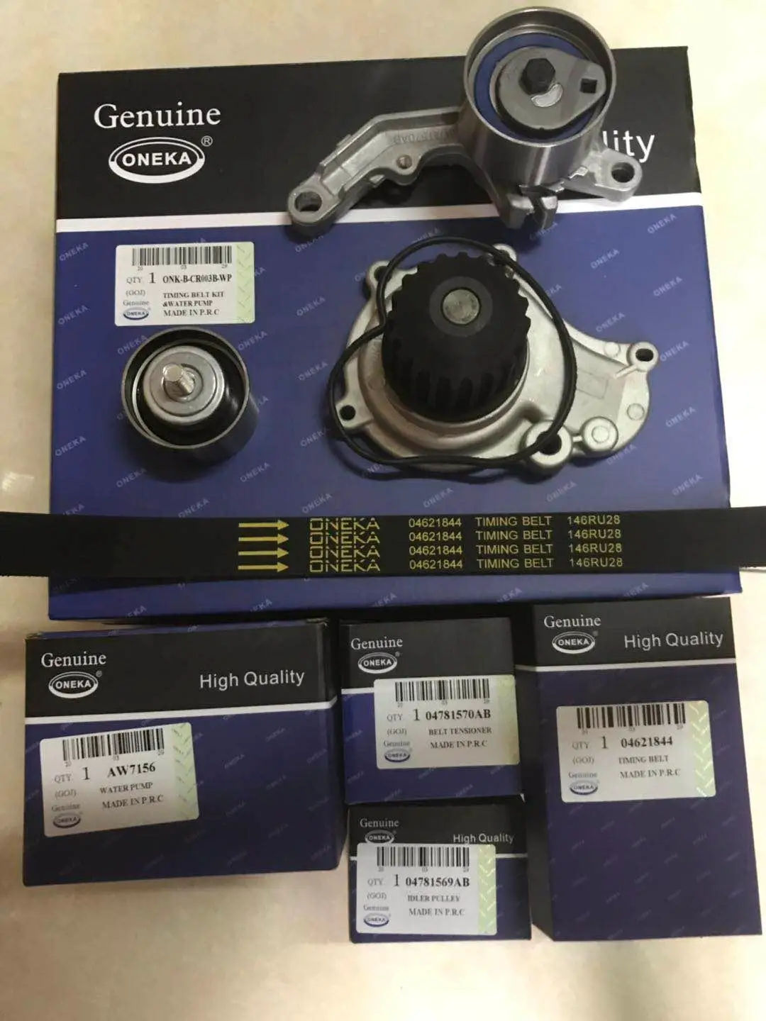 

ONEKA Engine Timing Belt Kit With Water Pump AW7156 04781570AB 04781569AB 04621844 146RU28 For CHRYSLER PT CRUISER 2.4