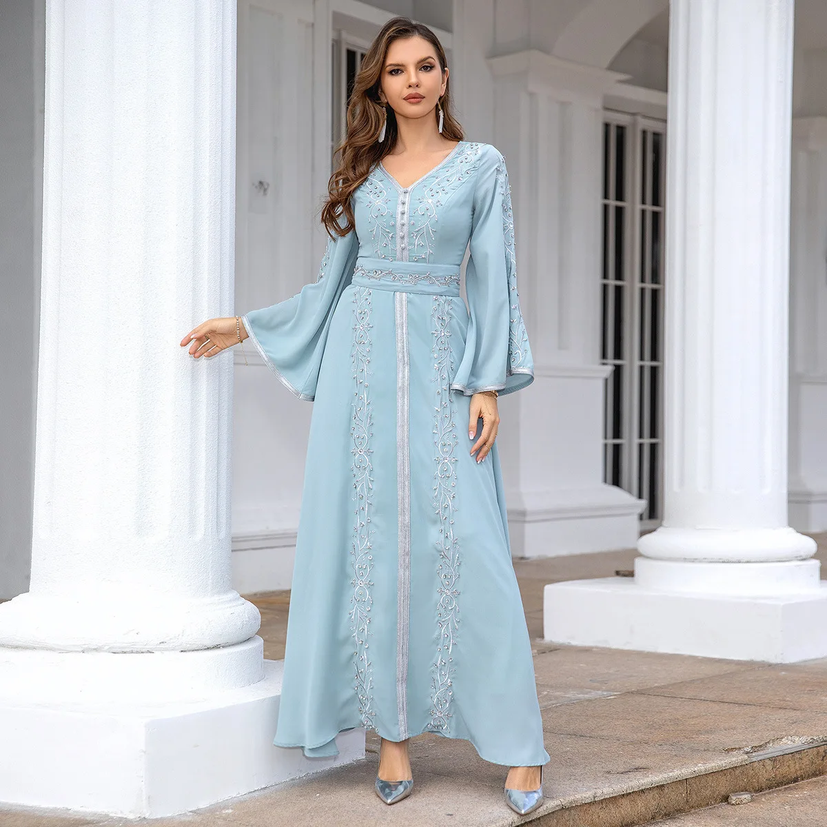 OME Muslim Robe Women's Abaya Dubai Robe Embroidered Dress