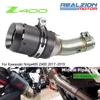 REALZION 닌자 400 배기 슬립온 시스템 풀 세트 링크 파이프 오토바이 미들 파이프, 가와사키 닌자 400 Z400 2017 2018 2019 1
