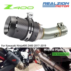 REALZION Ninja400 Exhaust Slip-On System Full Set Link Pipe Motorcycle Middle Pipe For Kawasaki Ninja 400 Z400 2017 2018 2019