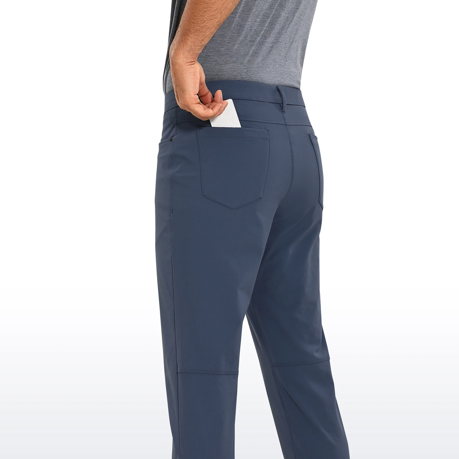 CRZ YOGA Mens Stretch Golf Pants - 32\'\'  Slim Fit Work Pants Stretch Quick Dry 5-pocket Thick Travel Pants