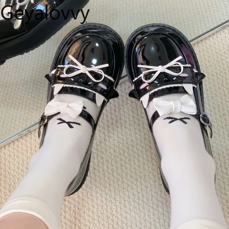 

2026 Spring New Original Lolita Low Heel Single Shoes Japanese Sweet Cute Girl Casual Versatile Daily Bow JK Flat Shoes