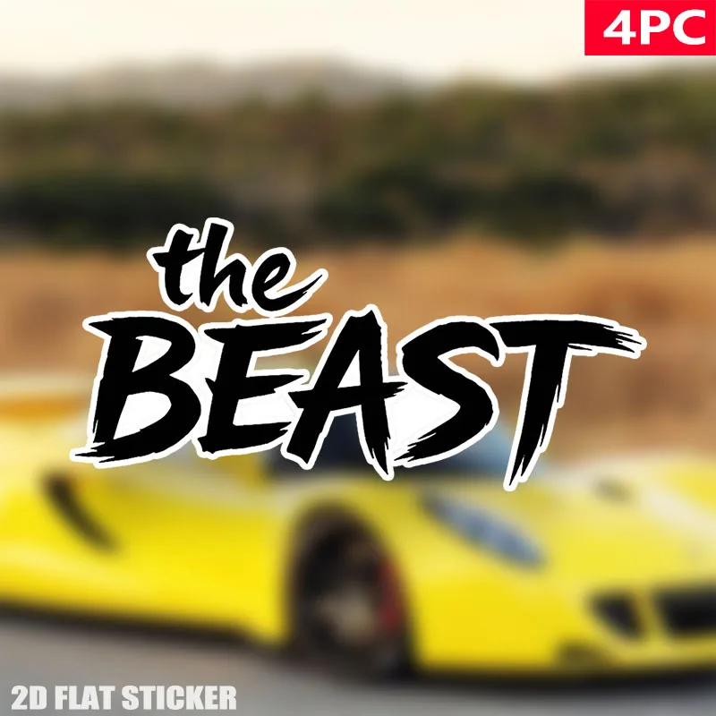 4pcs LargeThe BEAST Vinyl Creative Fun Car Stickers, Motorcycles, Trucks, Laptops, Etc Vinyl Decal-Bathroom Toilet Tank Sticker