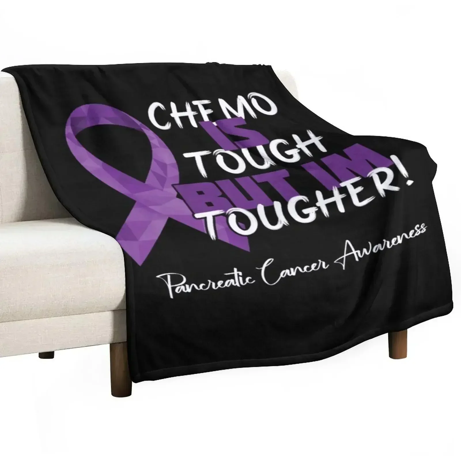 Chemo Is Tough But Im Tougher Throw Blanket Furrys Flannels Blankets