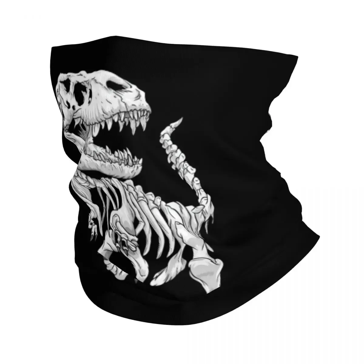 T-Rex Skeleton Dino Bones Bandana Neck Gaiter for Hiking Camping Men Women Wrap Scarf Paleontologist Dinosaur Balaclava Warmer