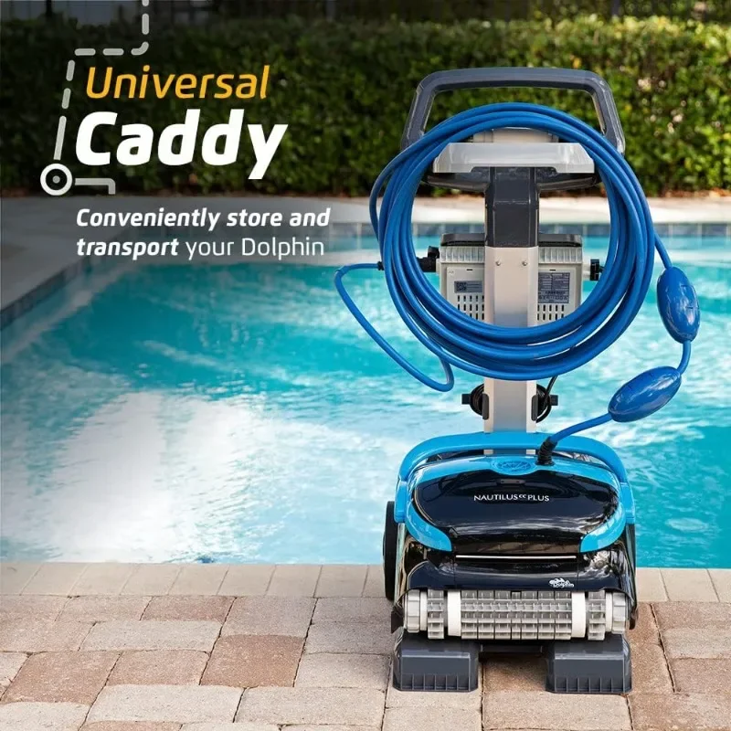 Dolphin Nautilus CC Plus Robotic Pool Vacuum Cleaner Caddy,Easy to Transport and Store,Ideal for All Pools up to 50 FT in Length