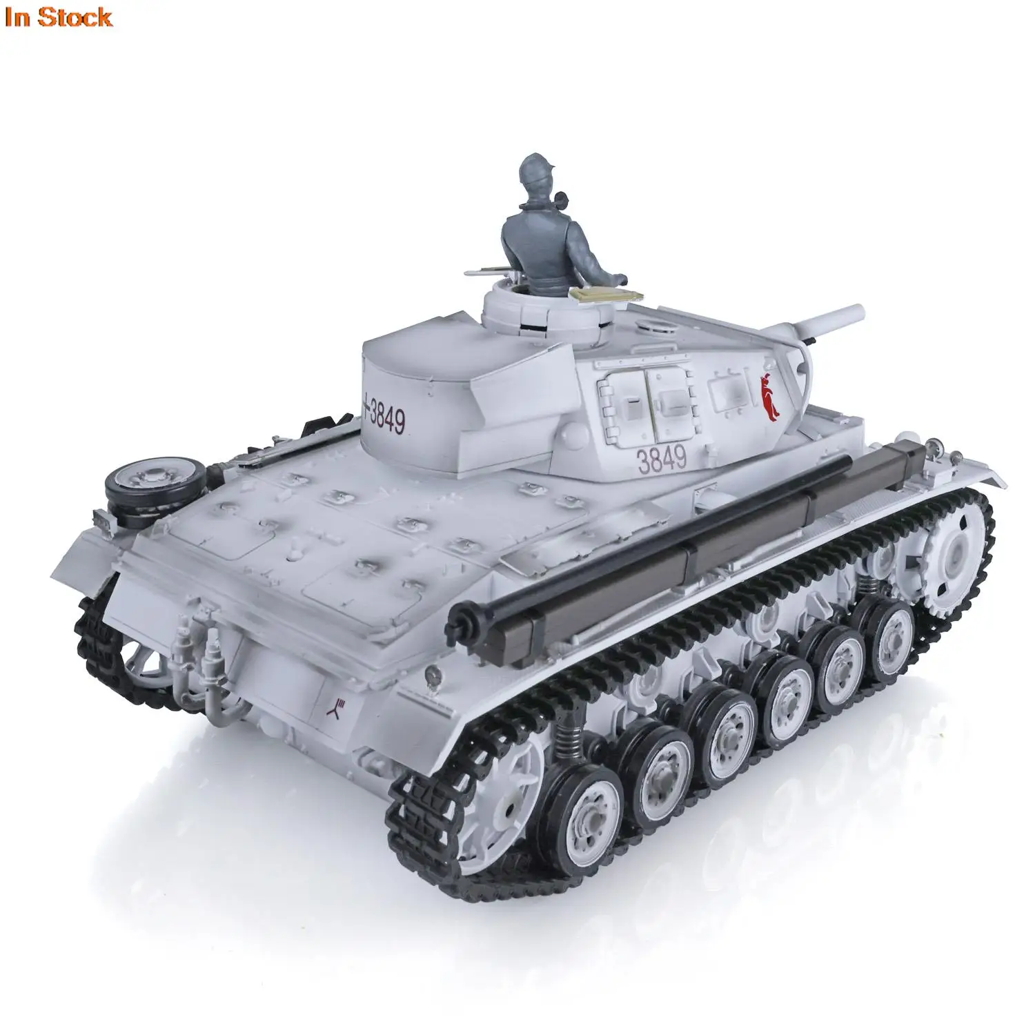 Heng Long 1/16 7.0 Panzer III H RC FPV Tank 3849 360° Turret Steel Gearbox Barrel Smoke Unit BB Pellets Army Boys Toys TH17373