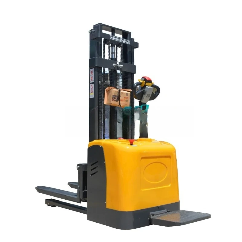 2 Ton FOB Full Electric Pallet Stacker Lead Acid Battery Automatic Self Lifter Industrial Warehouse Storage Use Stacking Machine