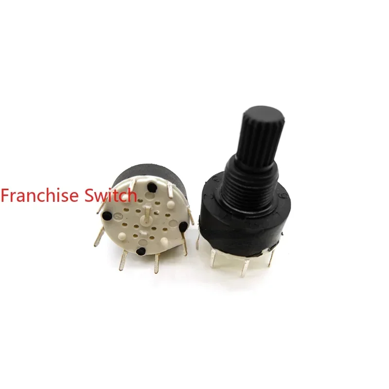 10PCS16MM Rotary Switch With 1 Blade And 2 Blades 3Gears 4Gears, 5Gears 6Gears 8Gears,  15 Spline Band
