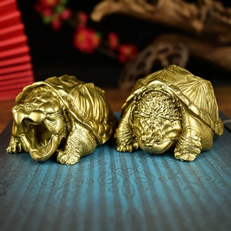 Solid Brass Turtle Figurine Vintage Tortoise Statue Home Office Desk Decor Collectible Reptile Ornament Gift for Animal Lovers