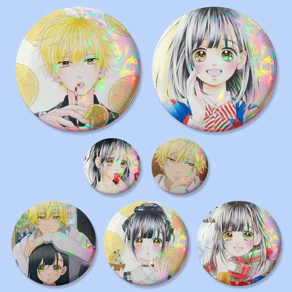 1pc Cute Anime Honey Lemon Soda Badges 25 32 44 58 75 Mm Round Cosplay Pin Bag Decor Fans Collect Friends Gifts Brooch Souvenir