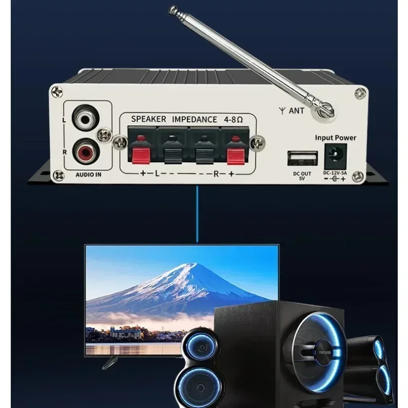 Kentiger V10 Hi-Fi Class-AB Stereo Digital Player Super Bass Bluetooth Verstärker Fernbedienung Drahtlose Auto Audio Lautsprecher