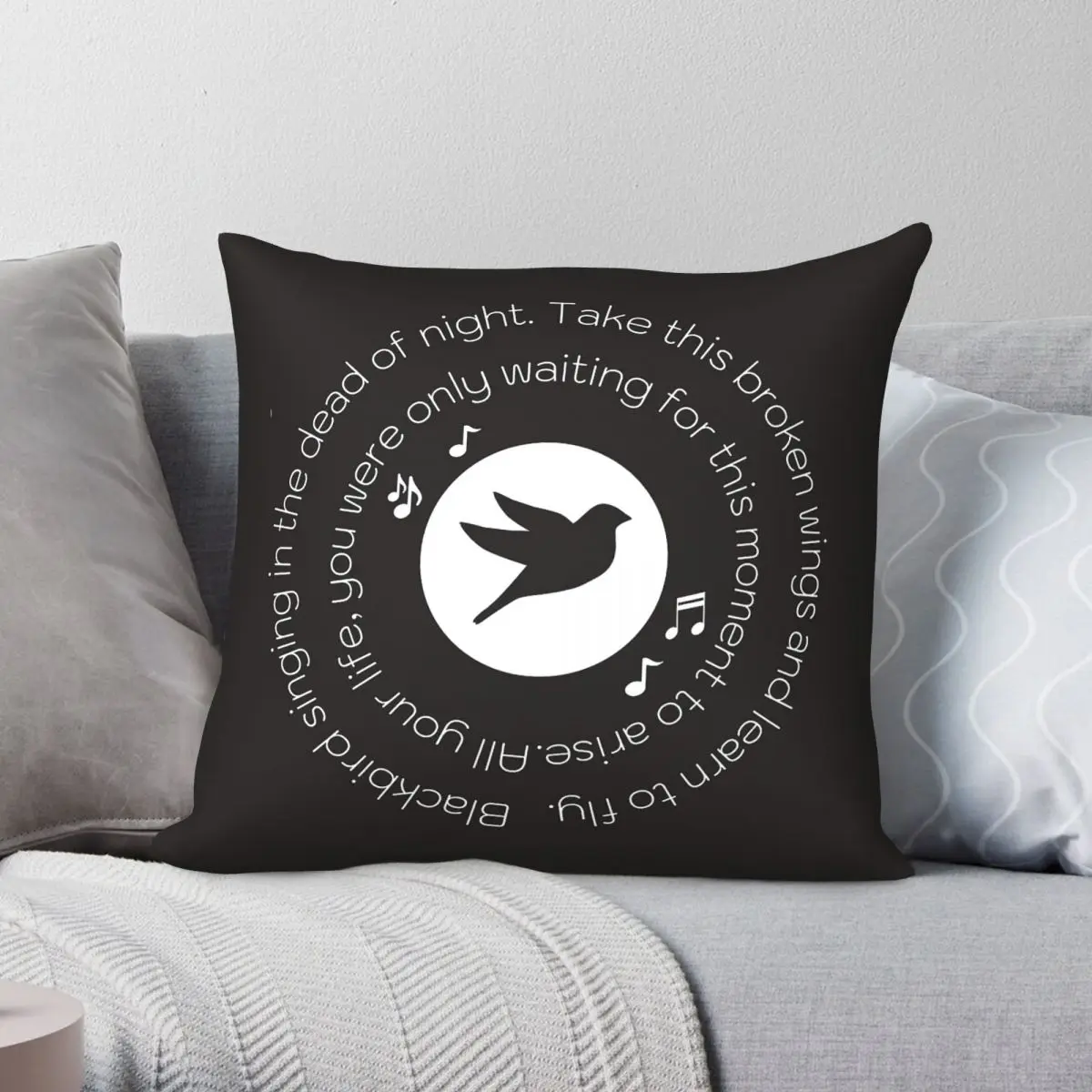 Blackbird Singing In Dead Of Night Square Pillowcase Polyester Linen Velvet Printed Throw Pillow Case Sofa Seater Cushion 18