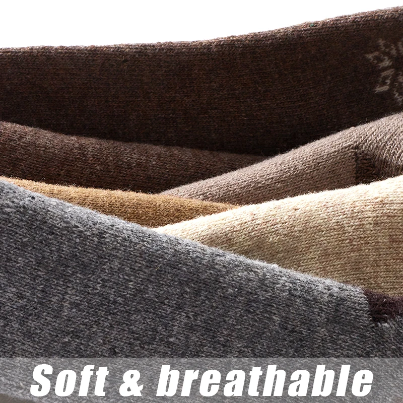 5 paia di calzini di lana addensati calzini da neve caldi da donna calzini termici per sport all'aria aperta calzini di alce di Natale regalo