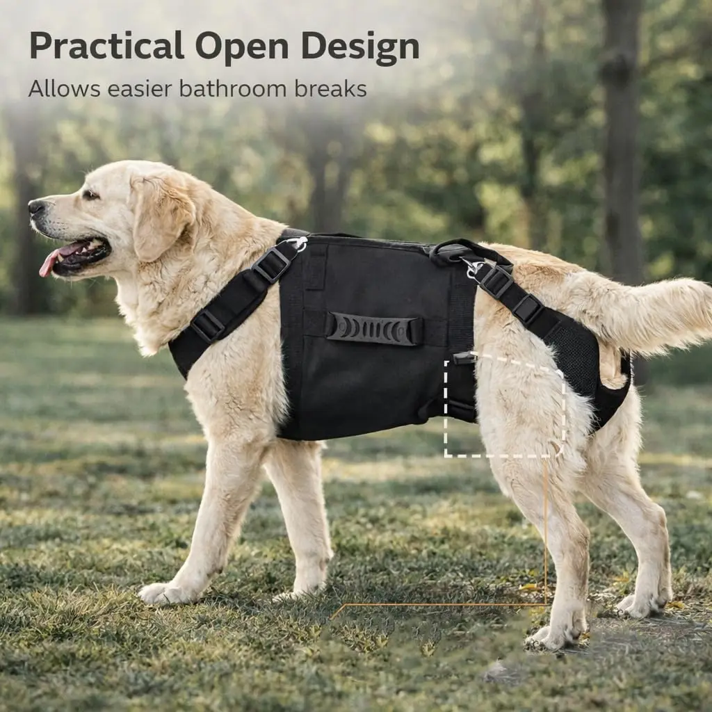 Dog Lift Harness Full Body Support Sling Dog Carrier Adjustable Handles Recovery Vest for Senior Dogs Arthritis Joint Injuries