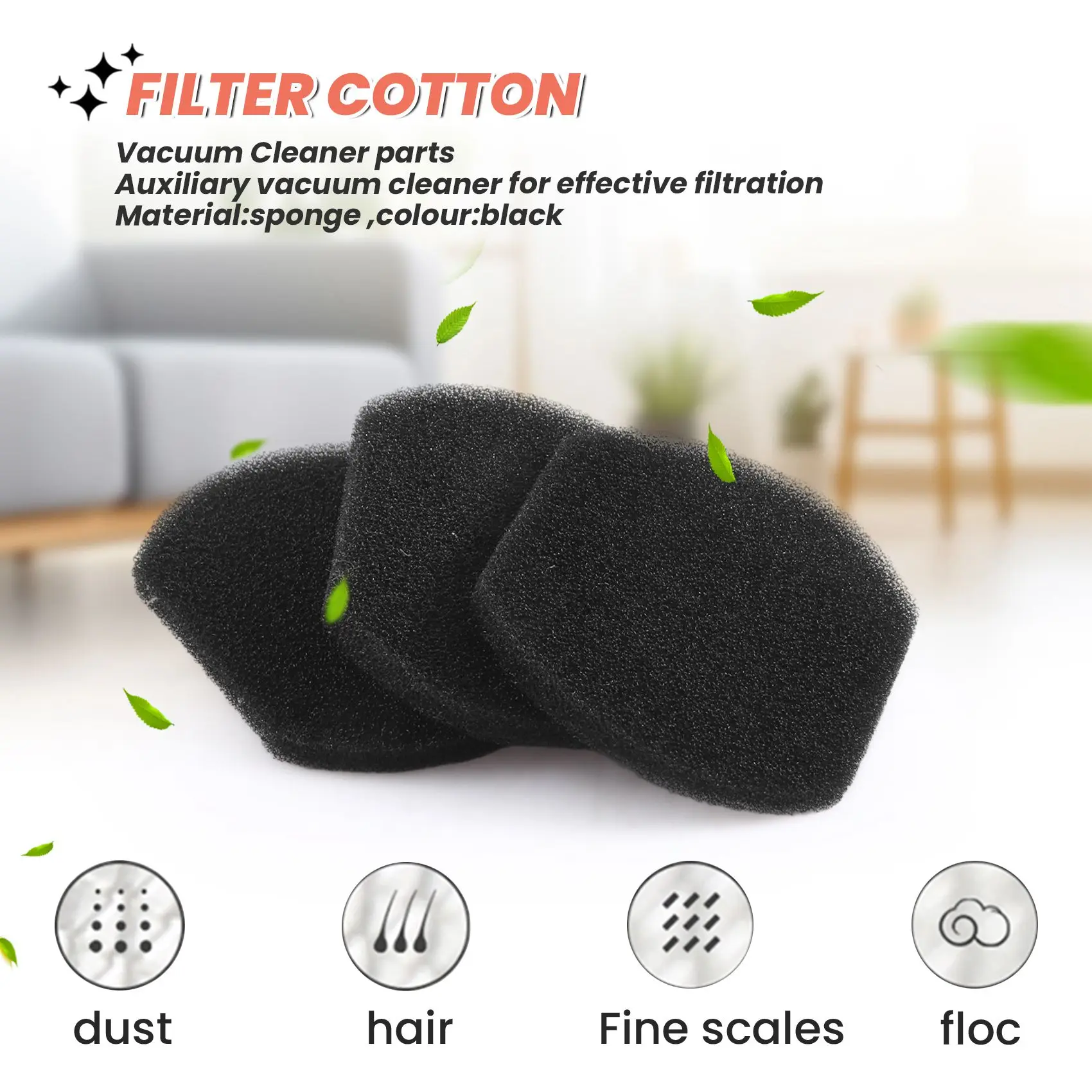 5Pcs Filter Cotton For Deerma Dx118C Dx128C Vacuum Cleaner Parts Effective Tool