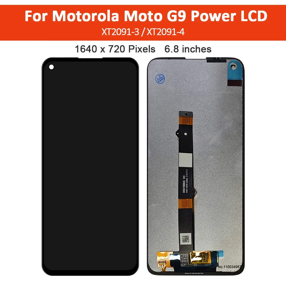 Conjunto de digitalizador con pantalla táctil LCD Original de 6,8 "con marco para Motorola Moto G9 Power XT2091/XT2091-3/XT2091-4-reemplazo