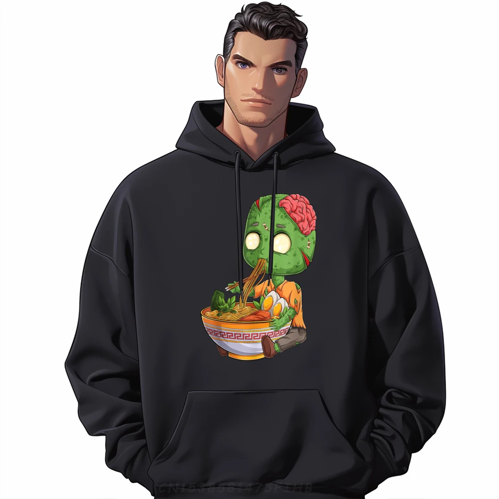 

Kawaii Japanese Zombie Halloween Ramen Food Lovers Brand Clothing New Year 2025 Sweatshirts Gothic Style