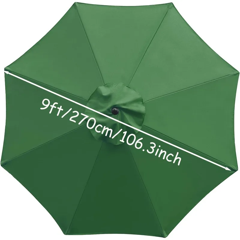 2.7m, 8-rib patio umbrella (only umbrella cloth, no rib bracket), patio umbrella replacement canopy, green