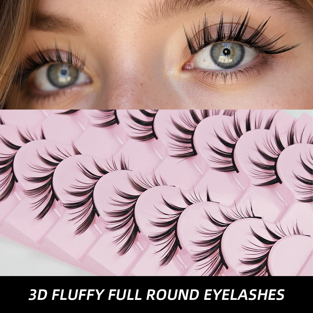 7/8/10Paired Self Adhesive DIY Lashes Soft And Full Faux Cils Eyelash Extension Supplier Maquiagem Tools