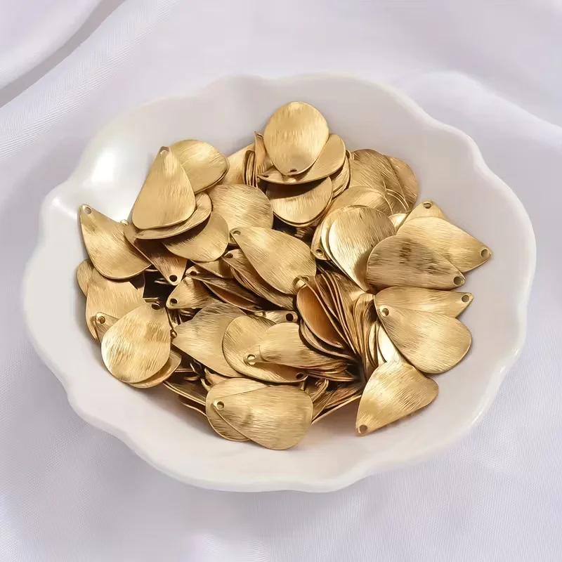 20pcs/50pcs Primitive Brass Bracelet Necklace DIY Jewelry Making Accessories Single Hole Geometric Curved Surface