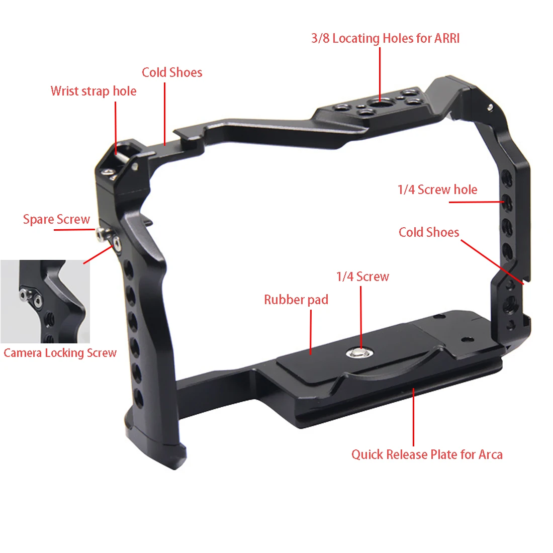 Topcine R8 Cage for Canon EOS R8 Camera,with Cold Shoe, 1/4\