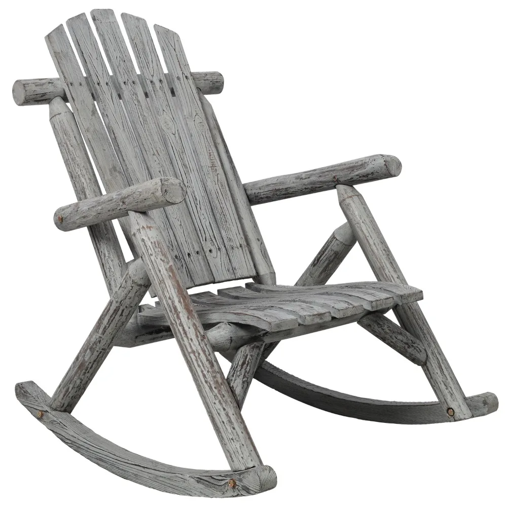 

Wooden Porch Garden Chair,Durable Wooden Porch Rocker Chair Fir Log Rocking Chair