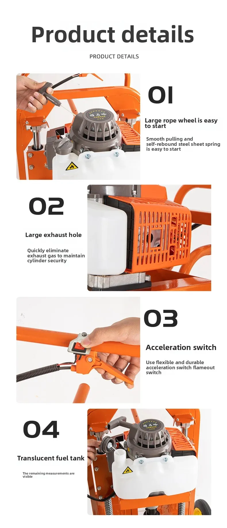 

Ground Drilling Pit Digger Small High Power Gasoline Piling Pole Orchard Planting Tree Hole Fertilization Planter