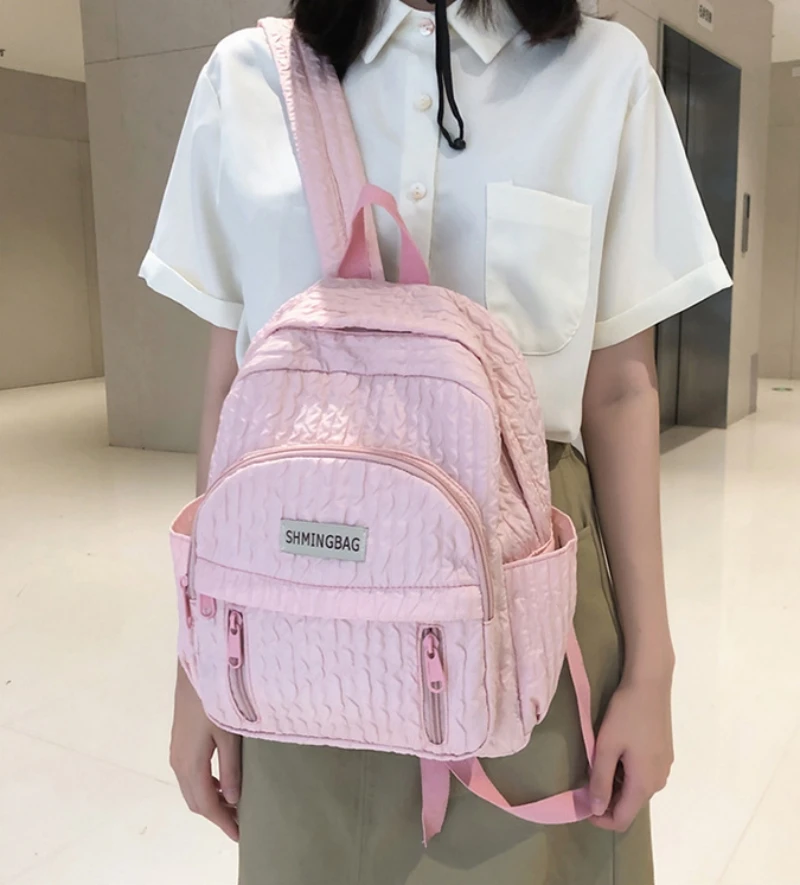 Personalized Girls' Schoolbag, Junior High School Girls' Backpack, Simple College Student Travel Waterproof Backpack