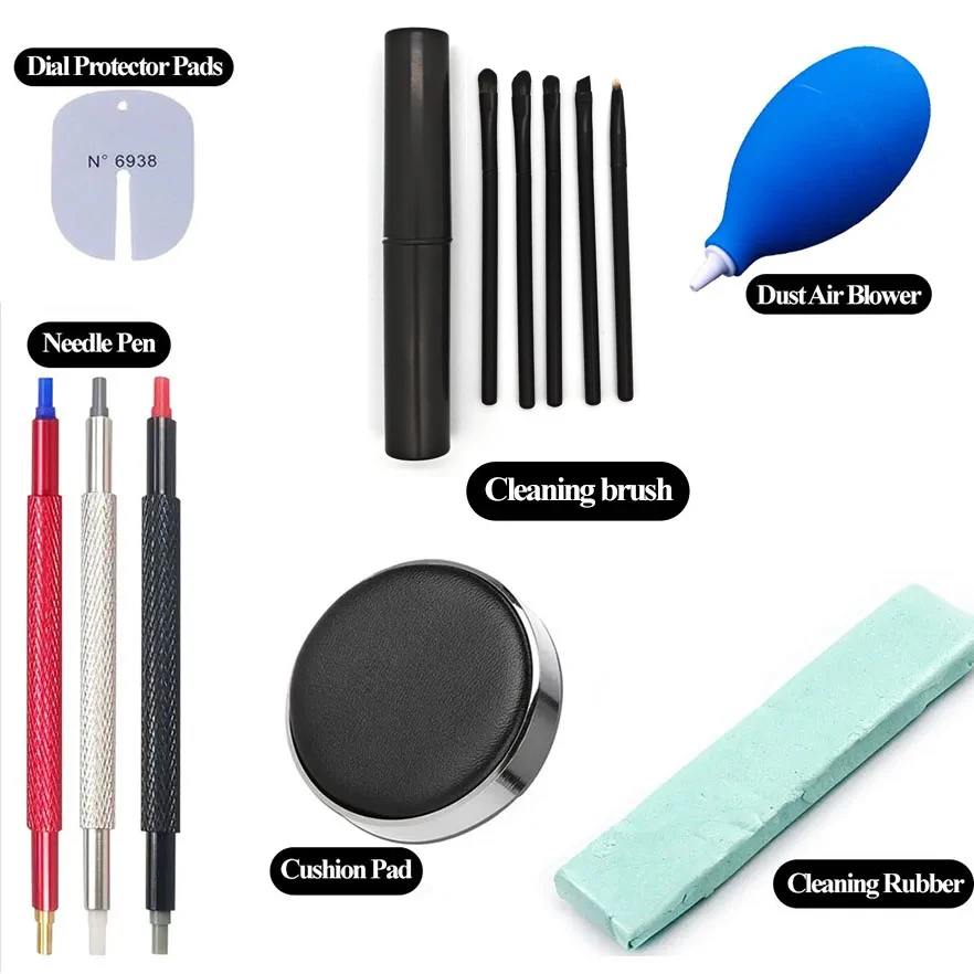 1/7/13pcs Watch Repair Kits Rubber Dust Air Blower Protector Pads Needle Pen Cleaning Brush Suit Watch Repair Tools Care Kit image 3