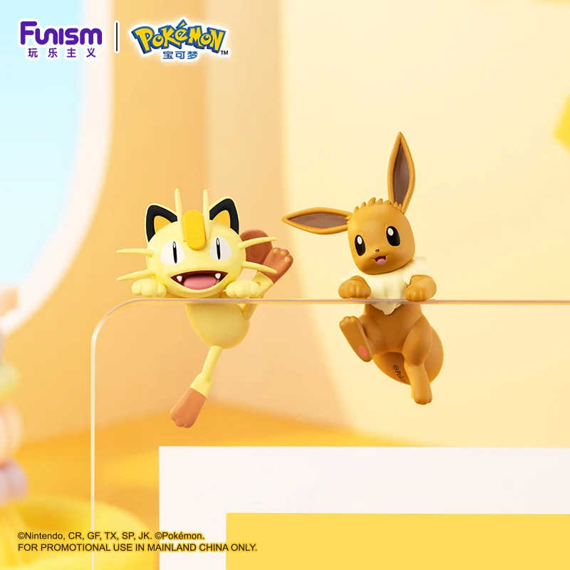FUNISM Original Genuine Pokemon Anime Action Figures  Angel Party Series Eevee Bulbasaur  Pikachu Models Ornament Children's Toy