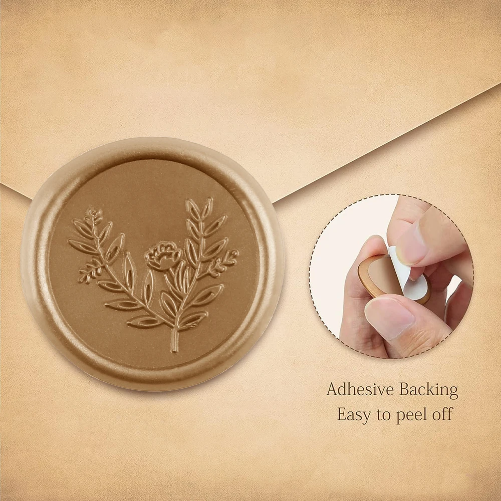 30pcs Olive Branch Love Tree Style Wax Seal Stickers Self-Adhesive Wedding Invitation Envelope Seal Gold Stickers For Decorating