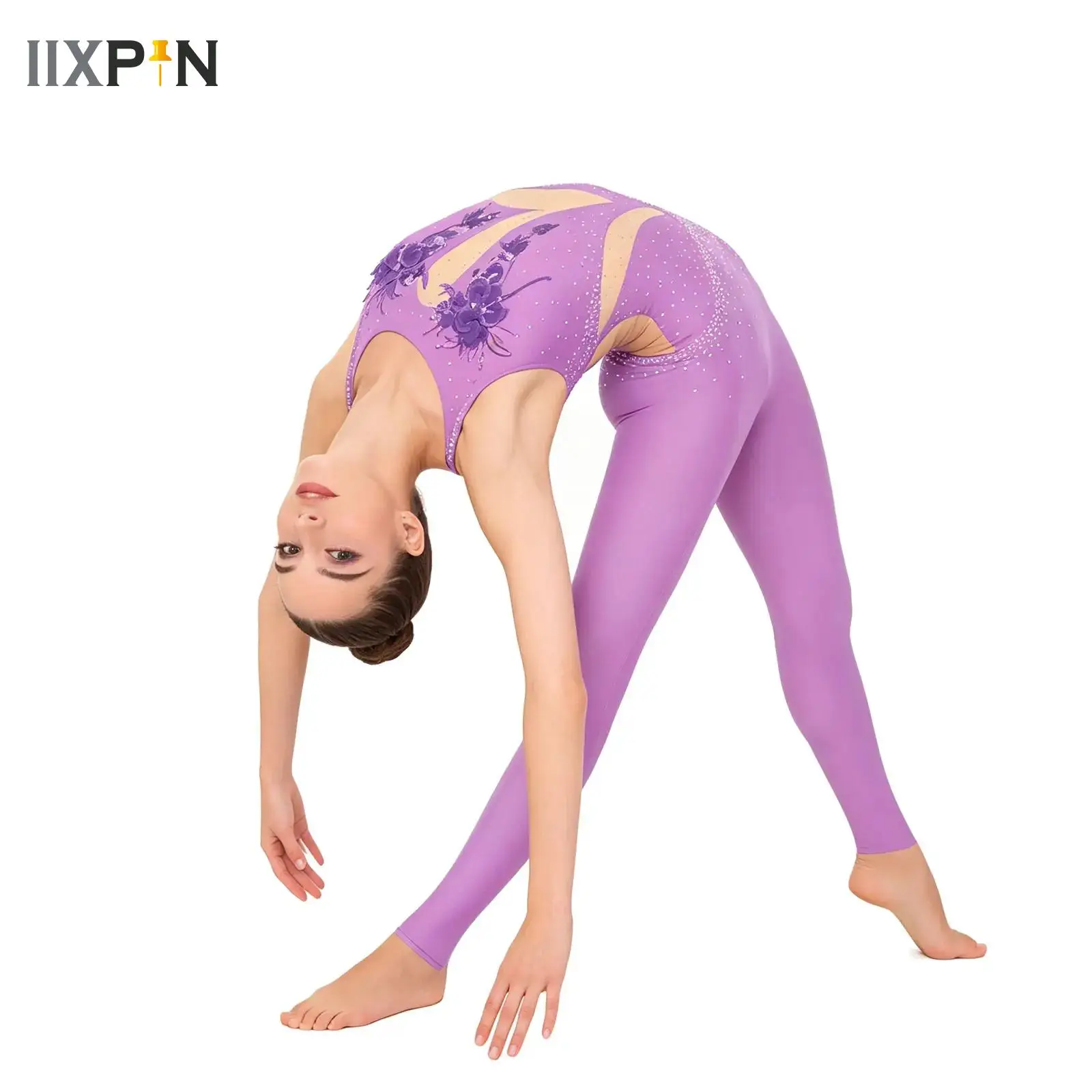 

Women Ballet Jersey Dance Gymnastics Unitards Leotard Kids Figure Skating Acrobatics Yoga Stage Performance Floral Jumpsuits