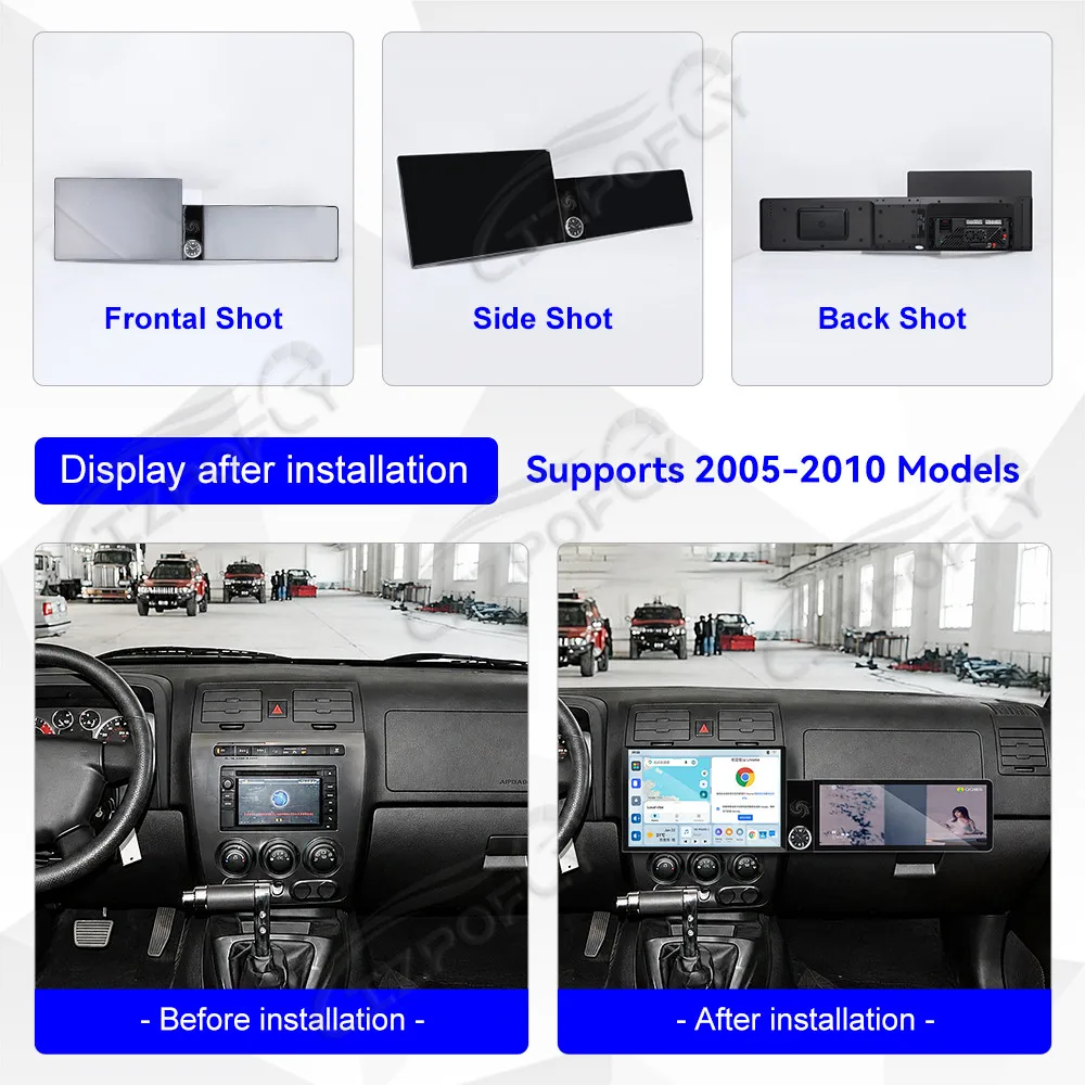 Lizpofly 13.1 inch+12.3 inch Android Car Radio For Hummer H3 2005-2010 CarPlay GPS Navigation Multimedia Video Player Stereo