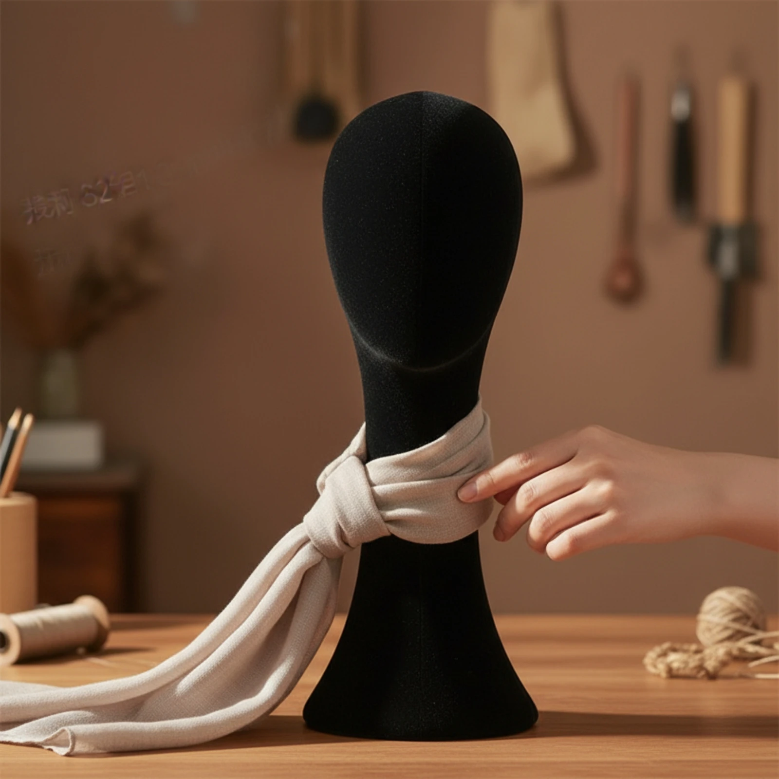 Velvet Mannequin Head Soft Velvet Mannequin Head with Shoulders Hat Display Stand Luxurious Sturdy for Milliners, Boutique