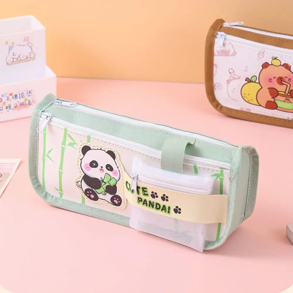 High Value Capybara Pencil Case Large Capacity with Small Bag Zipper Stationery Bag Student Stationery Dirt-resistant Pen Bags