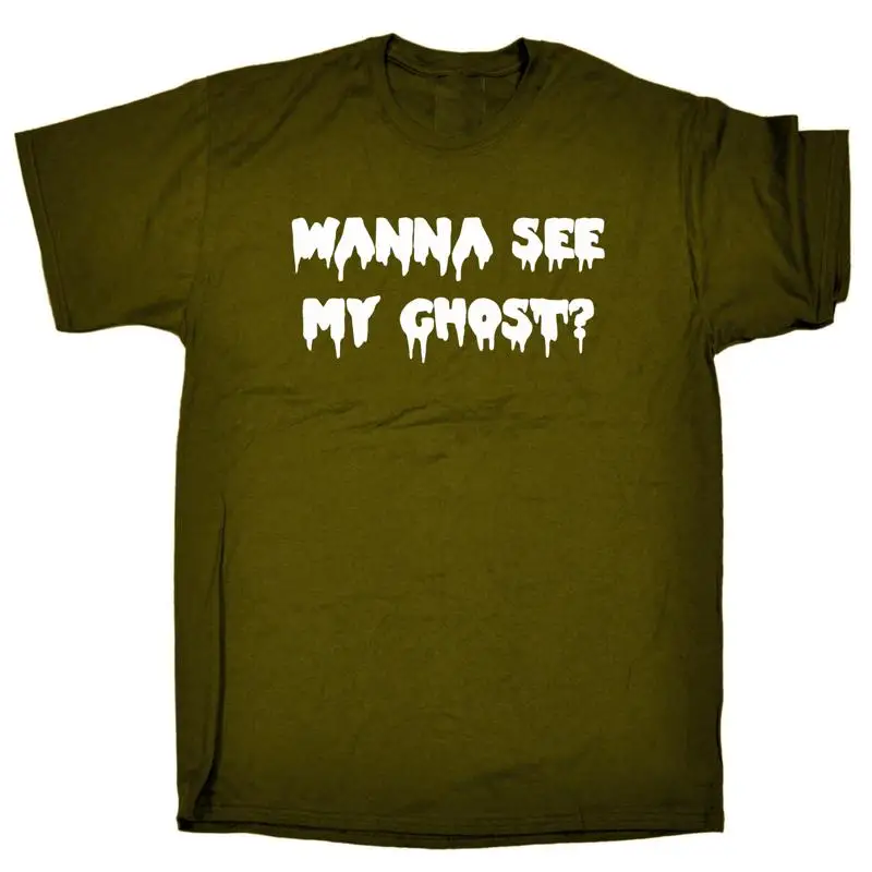 Мужская забавная футболка Wanna See My Ghost, новинка, топ