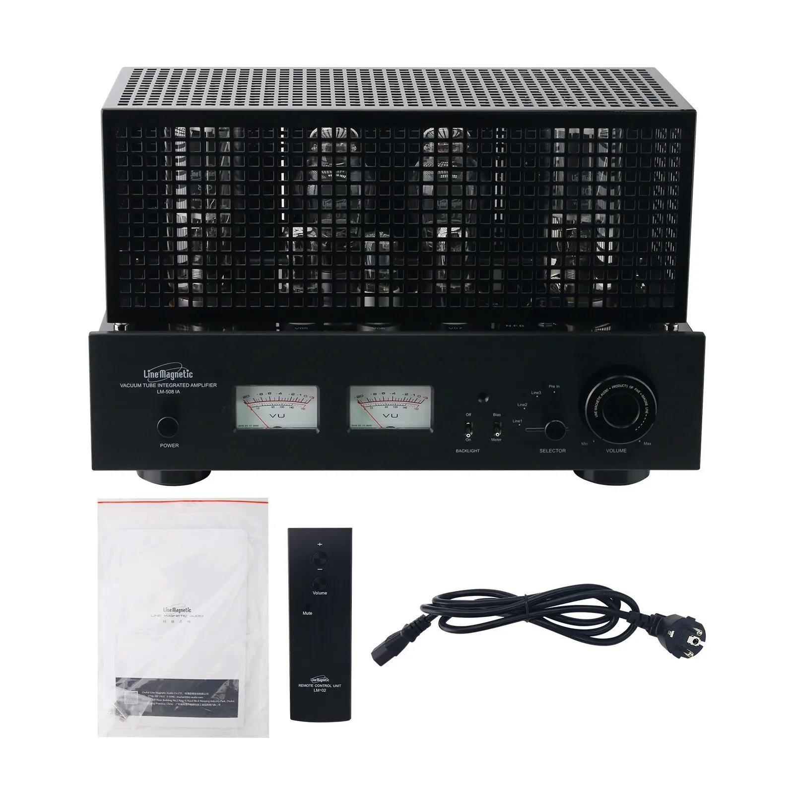 Line Magnetic Audio LM-508IA 48W+48W Tube Amplifier Integrated Amplifier Tube Amp with Two VU Meters