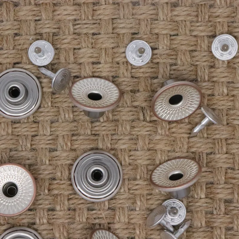 8 قطع من أزرار الجينز ذات الشق الواحد مع أظافر فوهة جانبية - أزرار معدنية لسراويل الدنيم والسترات والحقائب والخياطة اليدوية