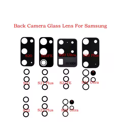 50PCS Rear Back Camera Glass Lens+Adhesive Sticker for SamSung S20 S20FE S21 S21FE S22 S20U S21U Plus Ultra