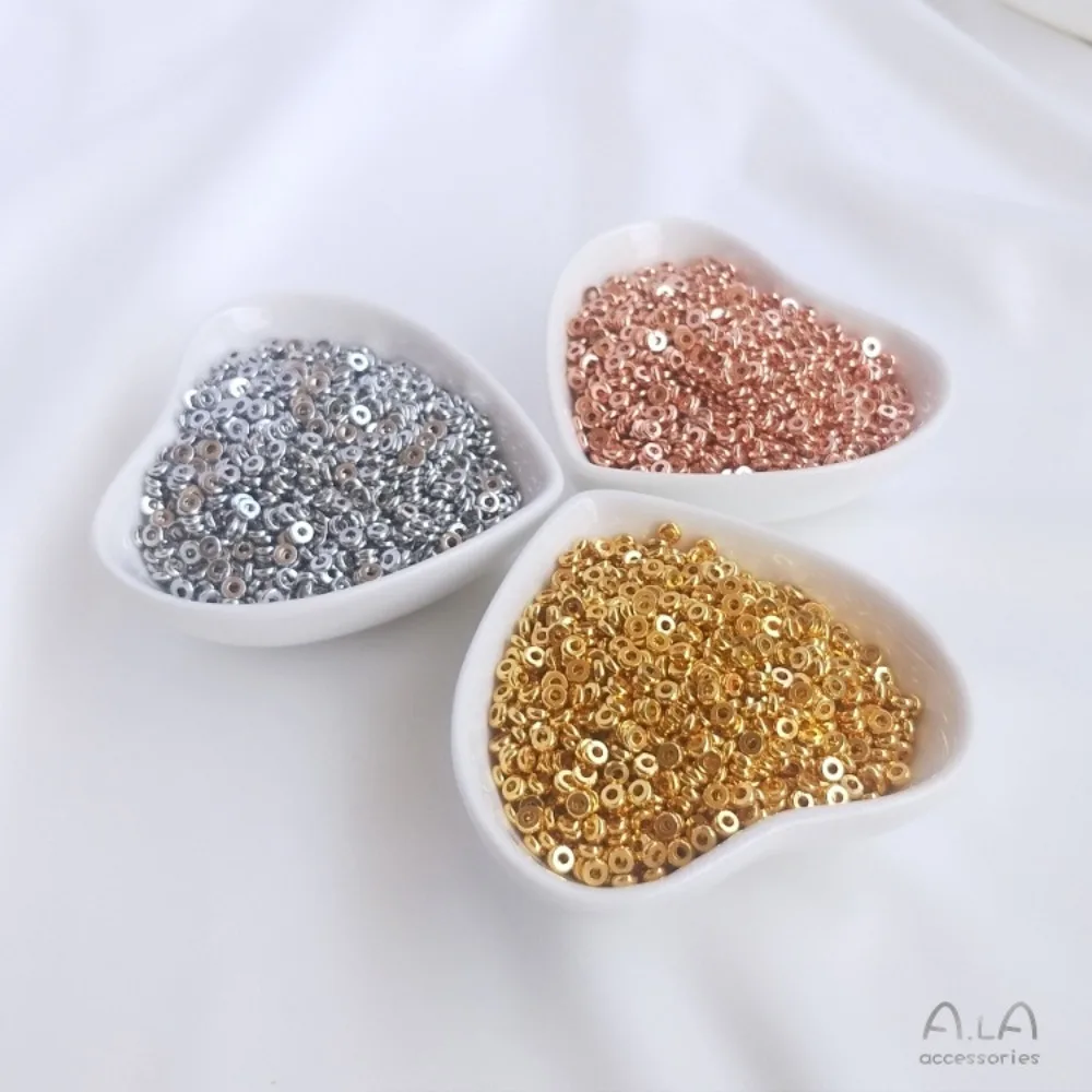 النحاس 18K الذهب اللون البلاتين مطلي ارتفع الذهب فاصل فضفاض حبة DIY طوقا سوار مطرز مجوهرات اكسسوارات المواد