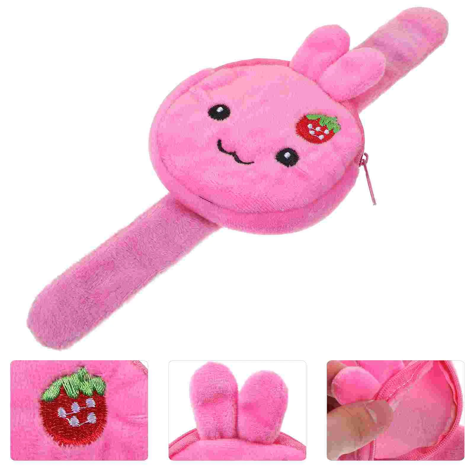 2 Pcs Rabbit Coin Purse Cartoon Slap Bracelet Party Girl Toy Bands Cloth Lovely for Kids Girls Child Bunny Toys